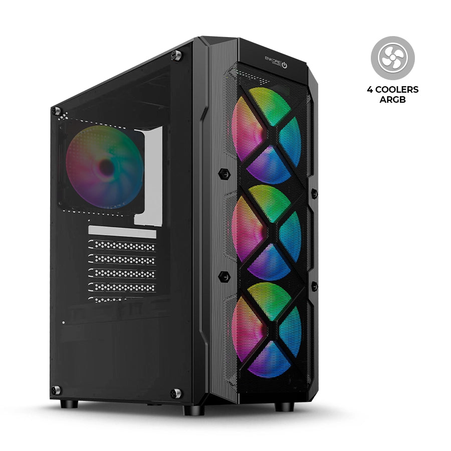 Gabinete Gamer ATX 4 Coolers ARGB Winner ENK 5002 RGB