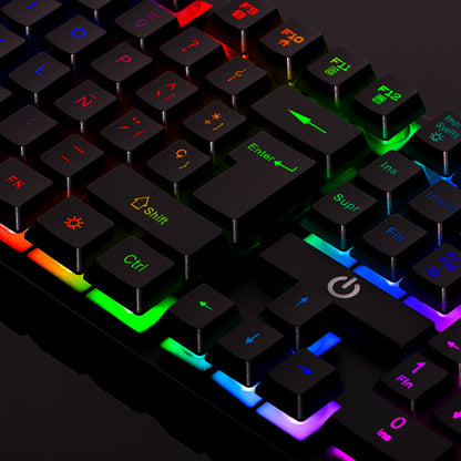 Teclado Gamer Membrana Rainbow LED Bravio ENK 605