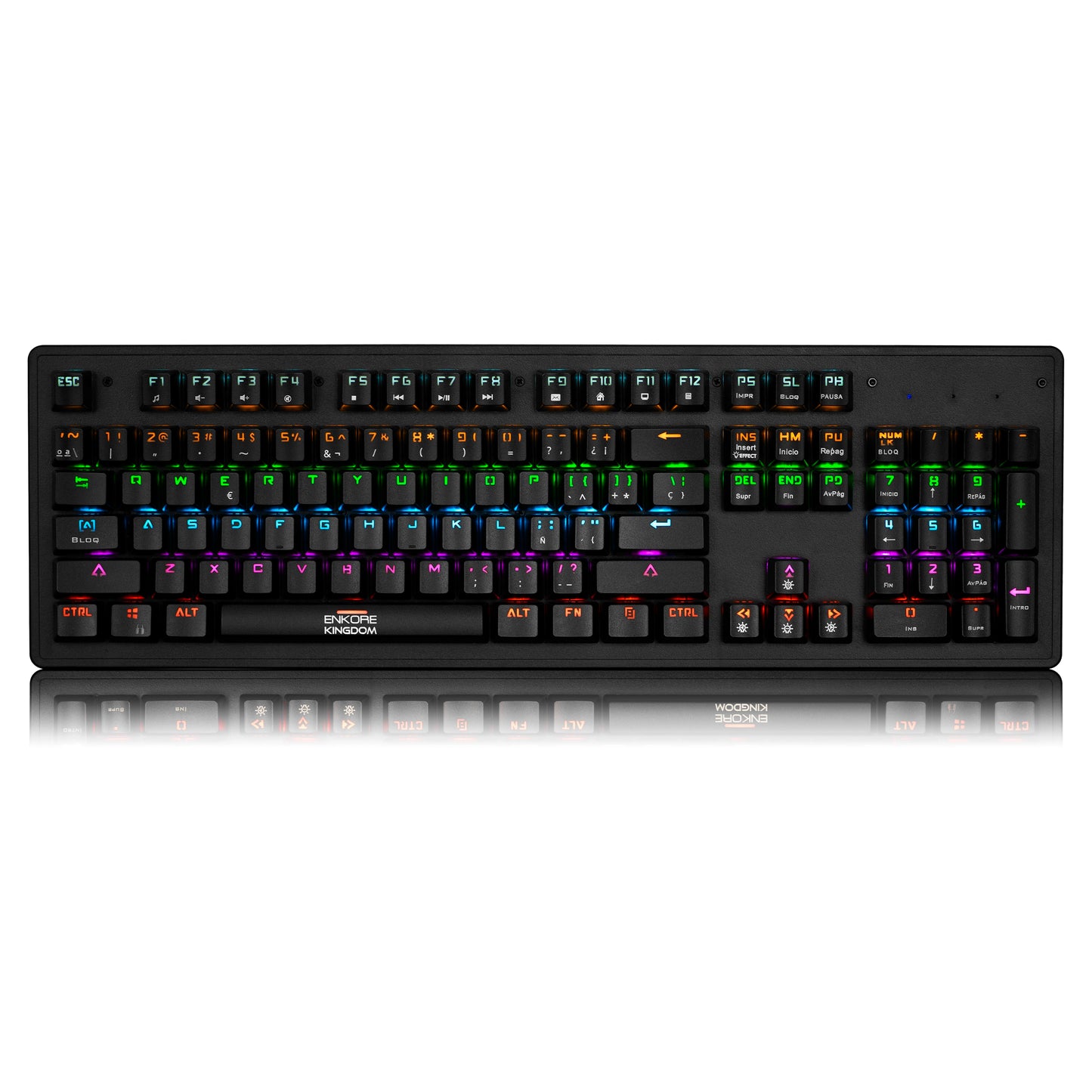 Teclado Gamer Mecánico Rainbow LED Kingdom ENK 1001