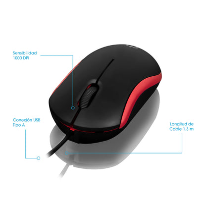 Mouse Óptico 1000DPI Cadet EKM 115