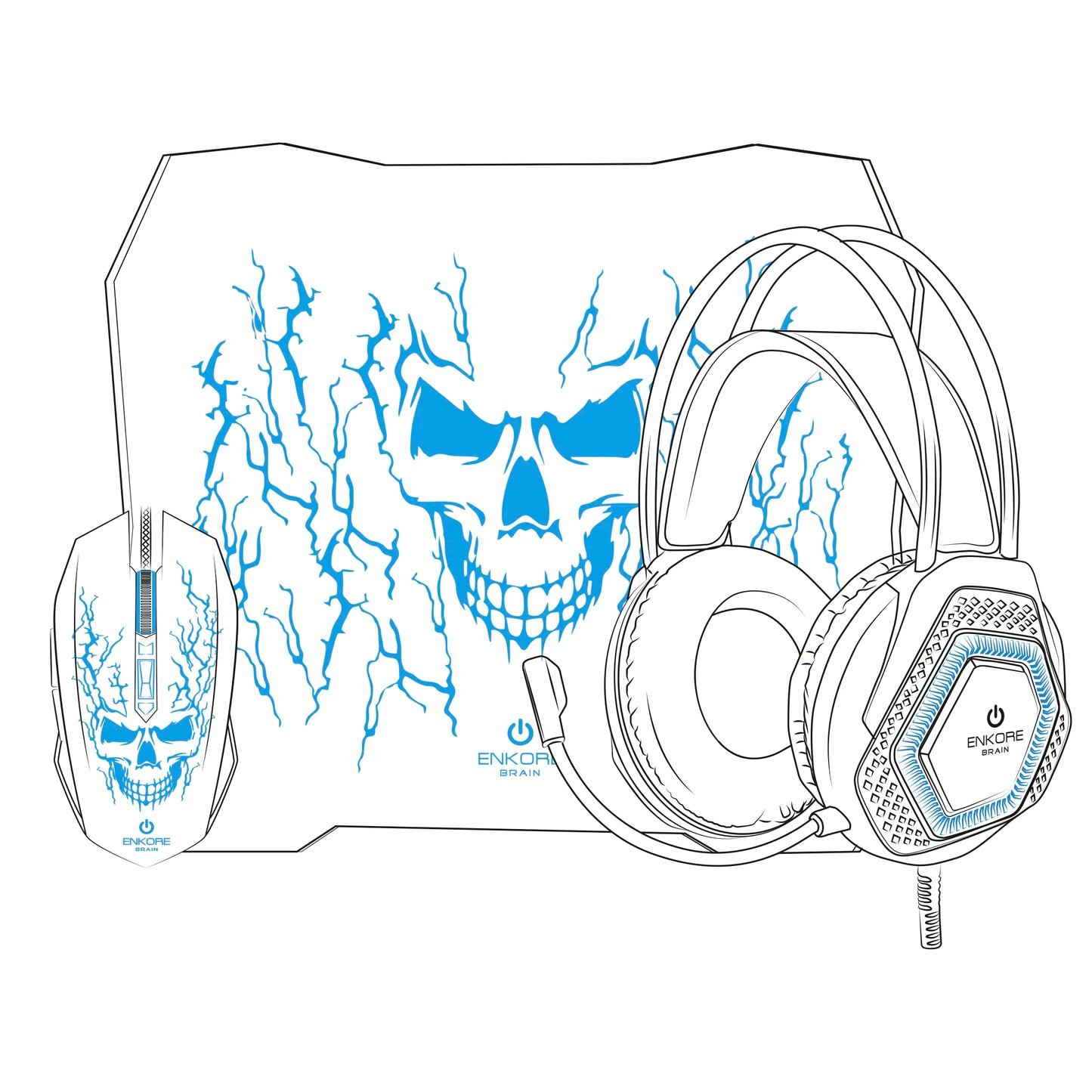 Kit Gamer 3 en 1 Mouse+Auricular+Pad Brain3 ENT G1005-3NBOOK