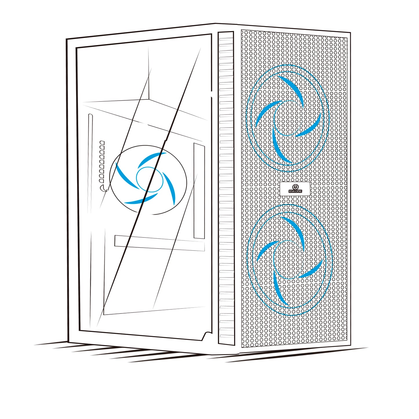 Gabinete Gamer MATX 2 Coolers Rainbow con Fuente de 230W Kingdom ENC 3003