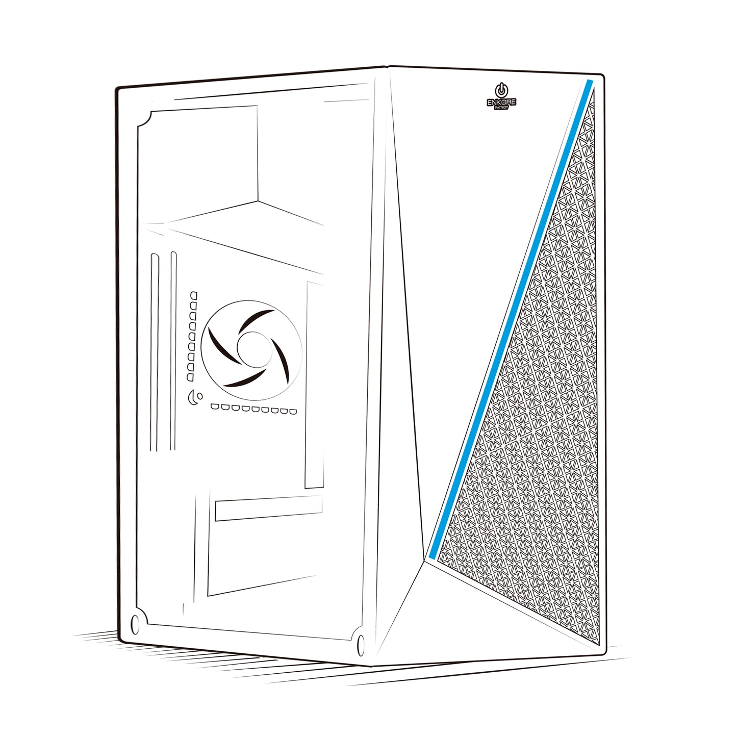 Gabinete Gamer MATX RGB con Fuente de 230W Patriot ENC 3005