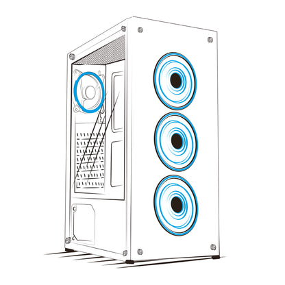 Gabinete Gamer ATX 4 Coolers Rainbow Falcon ENC 5000